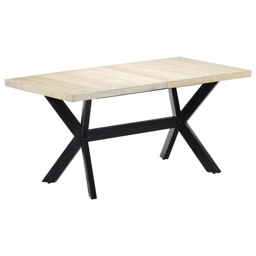 Esstisch Wei 160 x 80 x 75 cm Massivholz Mango