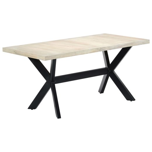 Esstisch Wei 160 x 80 x 75 cm Massivholz Mango