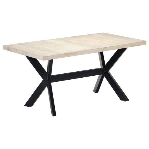 Esstisch Wei 160 x 80 x 75 cm Massivholz Mango