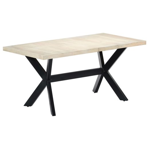 Esstisch Wei 160 x 80 x 75 cm Massivholz Mango