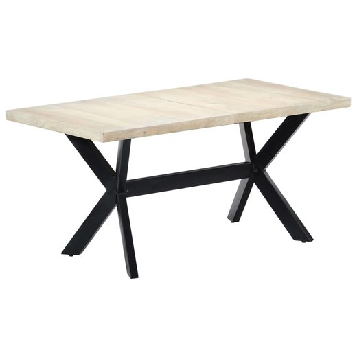 Esstisch Wei 160 x 80 x 75 cm Massivholz Mango