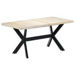 Esstisch Wei 160 x 80 x 75 cm Massivholz Mango