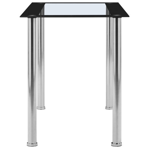 Esstisch Schwarz und Transparent 120 x 60 x 75 cm Hartglas