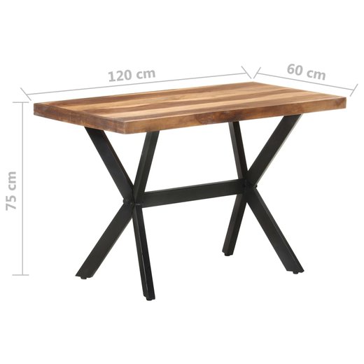 Esstisch 120x60x75 cm Massivholz mit Palisander-Finish
