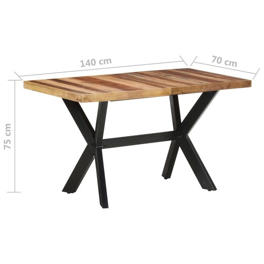 Esstisch 140x70x75 cm Massivholz mit Palisander-Finish
