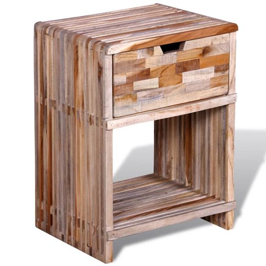 Nachttisch mit Schublade Altholz Teak