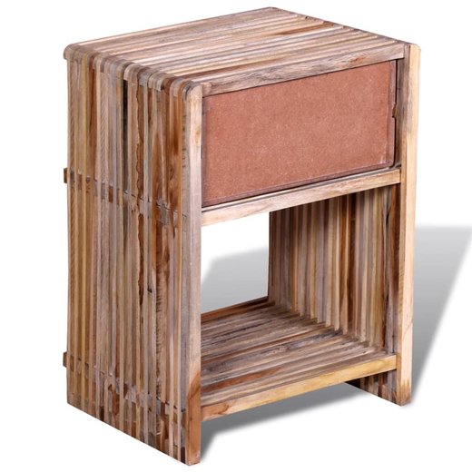 Nachttisch mit Schublade Altholz Teak