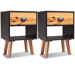 Nachttische 2 Stk Akazienholz Massiv 40x30x58 cm