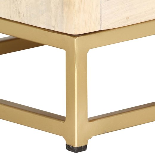 Nachttisch Golden 40 x 30 x 50 cm Mango Massivholz