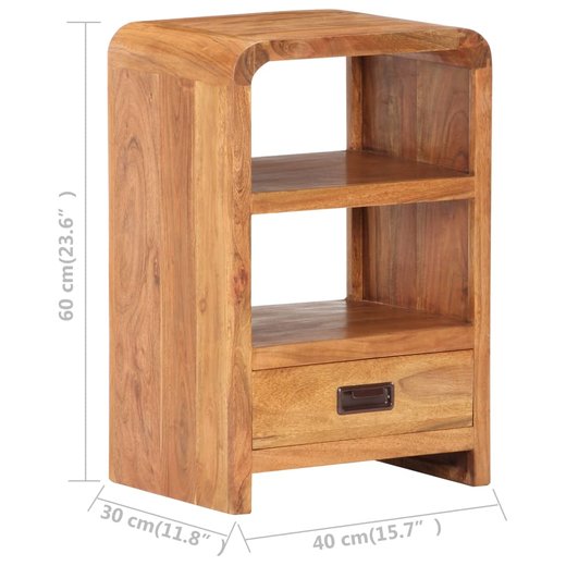 Nachttisch 40x30x60 cm Akazie Massivholz Palisander-Finish