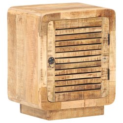 Nachttisch 40x30x50 cm Raues Mangoholz
