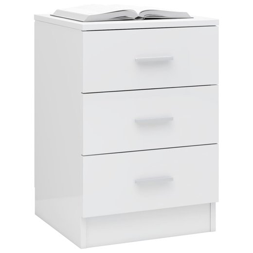 Nachtschrank Hochglanz-Wei 383556 cm Spanplatte