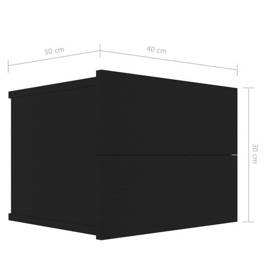 Nachttische 2 Stk. Schwarz 40 x 30 x 30 cm Spanplatte