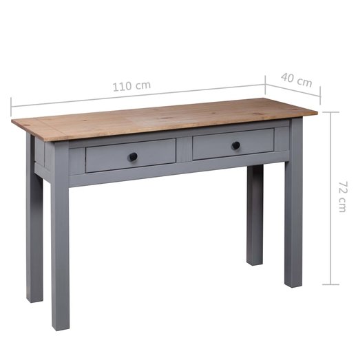 Konsolentisch Grau 110 x 40 x 72 cm Massivholz Panama-Kiefer