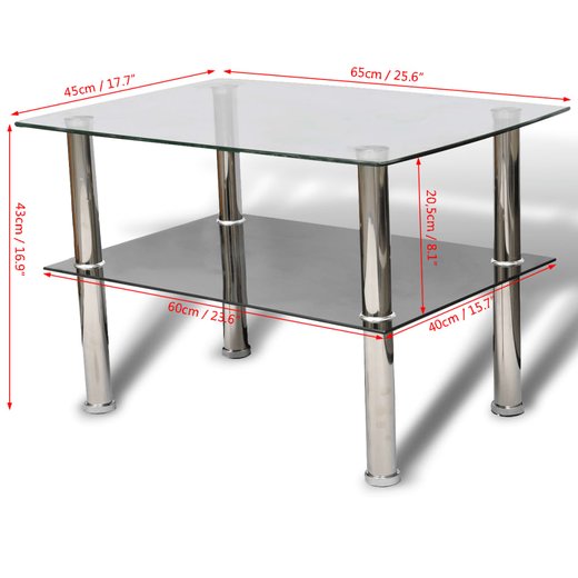 Couchtisch Glas 2 Ebenen