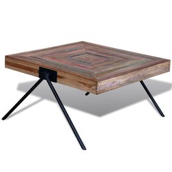 Couchtisch mit V-frmigen Beinen Altholz Teak