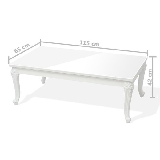 Couchtisch 1156542 cm Hochglanz-Wei