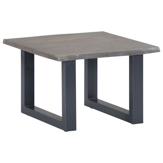 Couchtisch Lebendige Kanten Grau 60x60x40cm Massivholz Akazie