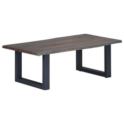 Couchtisch Lebendige Kanten Grau 115x60x40cm Massivholz...