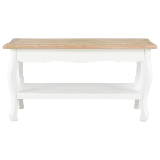 Couchtisch Wei und Braun 87,5 x 42 x 44 cm Kiefernholz Massiv