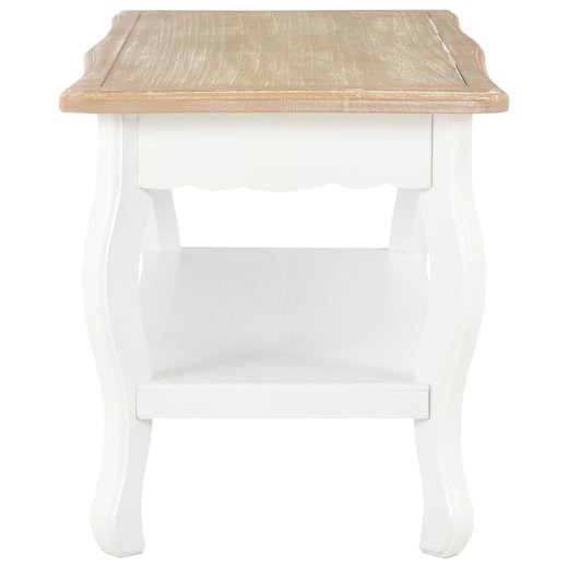 Couchtisch Wei und Braun 87,5 x 42 x 44 cm Kiefernholz Massiv