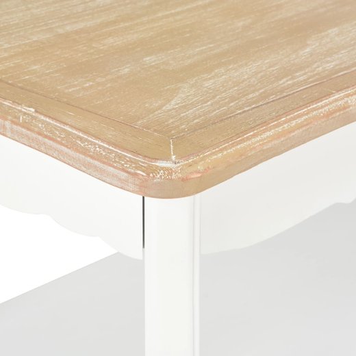 Couchtisch Wei und Braun 87,5 x 42 x 44 cm Kiefernholz Massiv