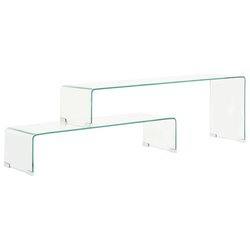 2-tlg. Couchtisch-Set 90x30x20/110x30x40 cm Hartglas