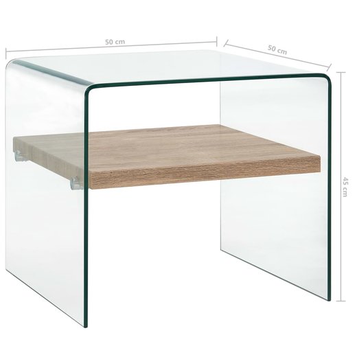 Couchtisch Transparent 505045 cm Hartglas