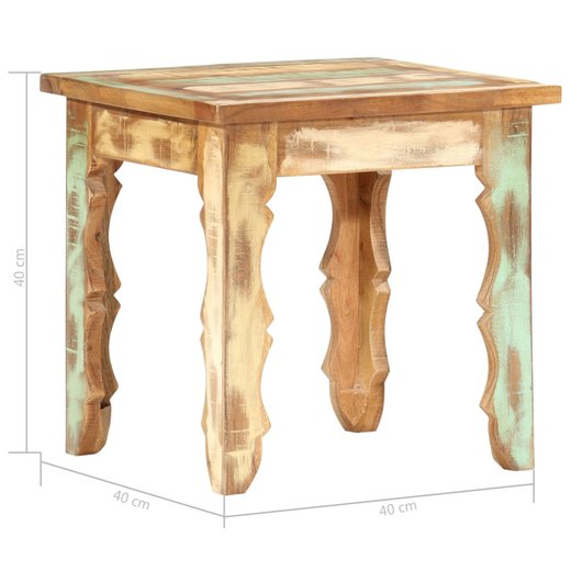 Couchtisch 404040 cm Recyceltes Massivholz