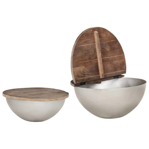 Schsselfrmiges Couchtisch-Set 2 Stk. Mango Massivholz