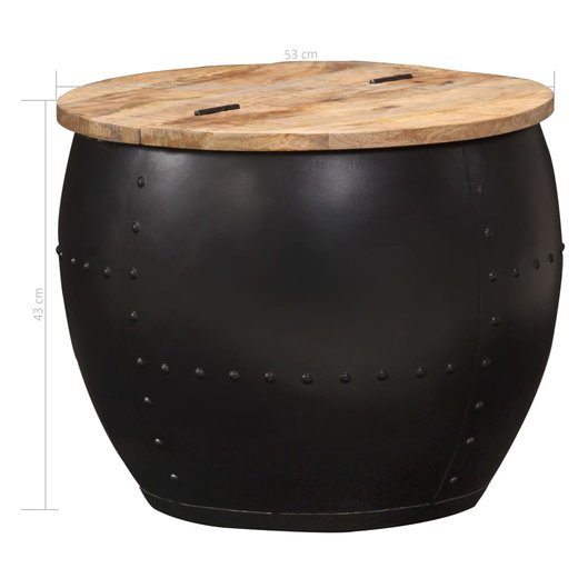 Couchtisch Rund 5343 cm Massivholz Mango