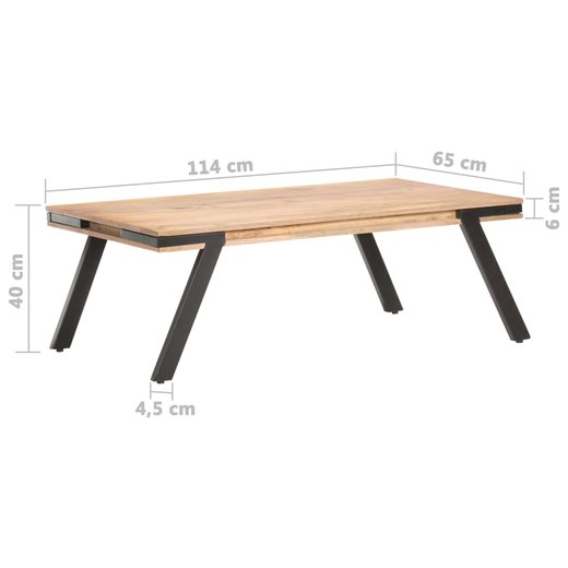 Couchtisch 114x65x40 cm Mango Massivholz