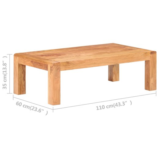 Couchtisch 110x60x35 cm Akazie Massivholz Palisander-Finish