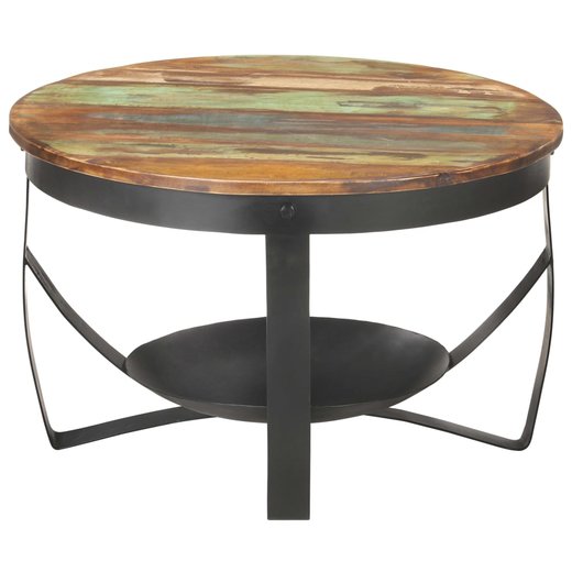 Couchtisch 68x43 cm Recyceltes Massivholz