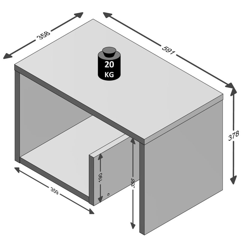FMD Couchtisch 2-in-1 59,1×35,8×37,8 cm Weiß - Desenimo Möbel & Küche,  80,99 €