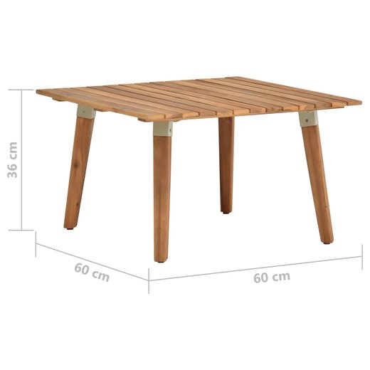 Garten-Couchtisch 60 x 60 x 36 cm Massivholz Akazie