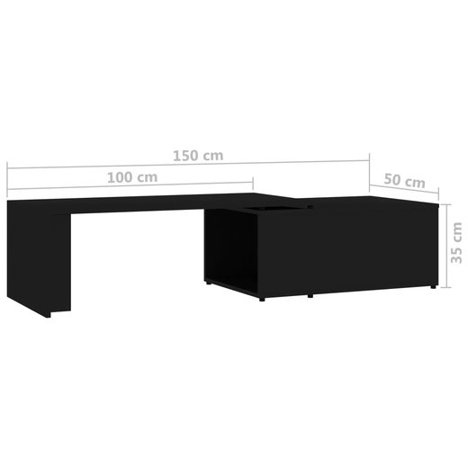 Couchtisch Schwarz 150 x 50 x 35 cm Spanplatte