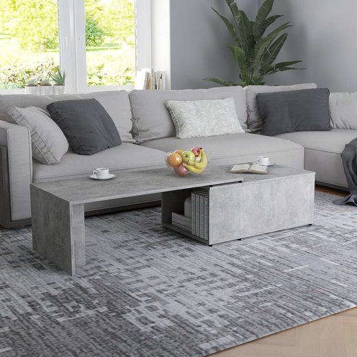 Couchtisch Betongrau 150 x 50 x 35 cm Spanplatte