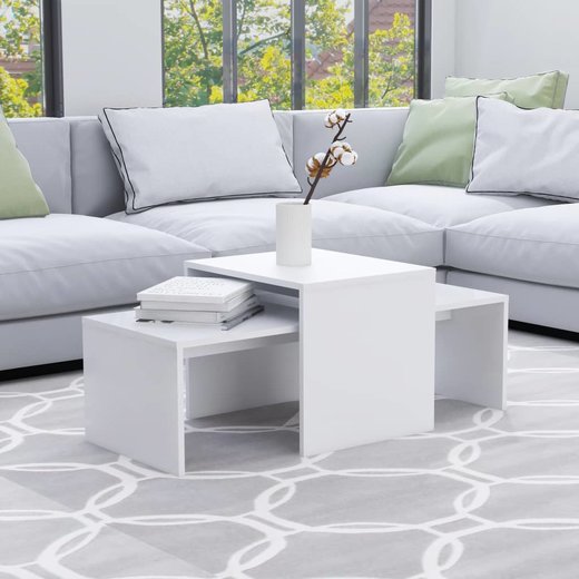 Couchtisch-Set Wei 100 x 48 x 40 cm Spanplatte