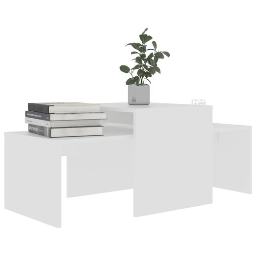 Couchtisch-Set Wei 100 x 48 x 40 cm Spanplatte