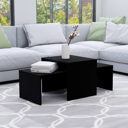 Couchtisch-Set Schwarz 100 x 48 x 40 cm Spanplatte
