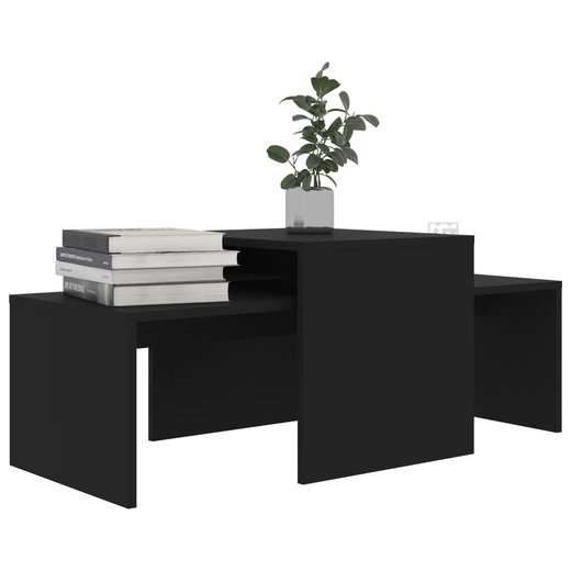 Couchtisch-Set Schwarz 100 x 48 x 40 cm Spanplatte