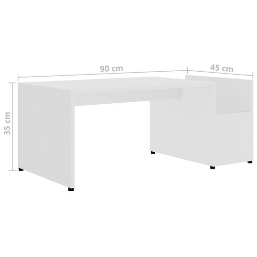 Couchtisch Wei 90x45x35 cm Spanplatte