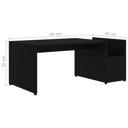 Couchtisch Schwarz 90x45x35 cm Spanplatte