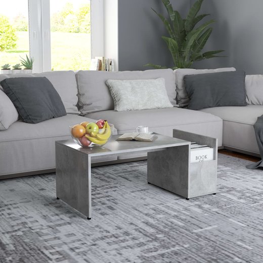 Couchtisch Betongrau 90x45x35 cm Spanplatte